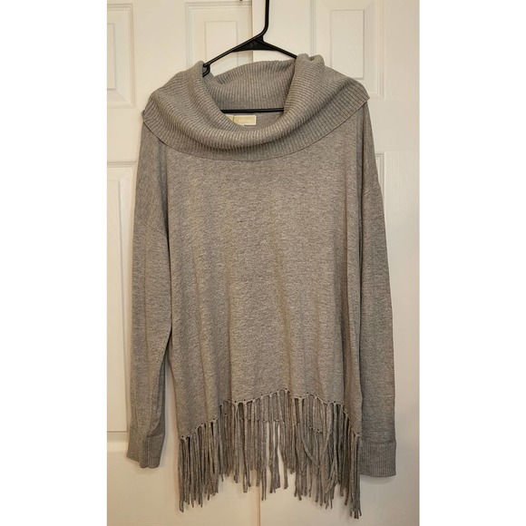 Michael Kors Sweaters - Michael Kors Cowl Neck Sweater with Fringe- Size Large